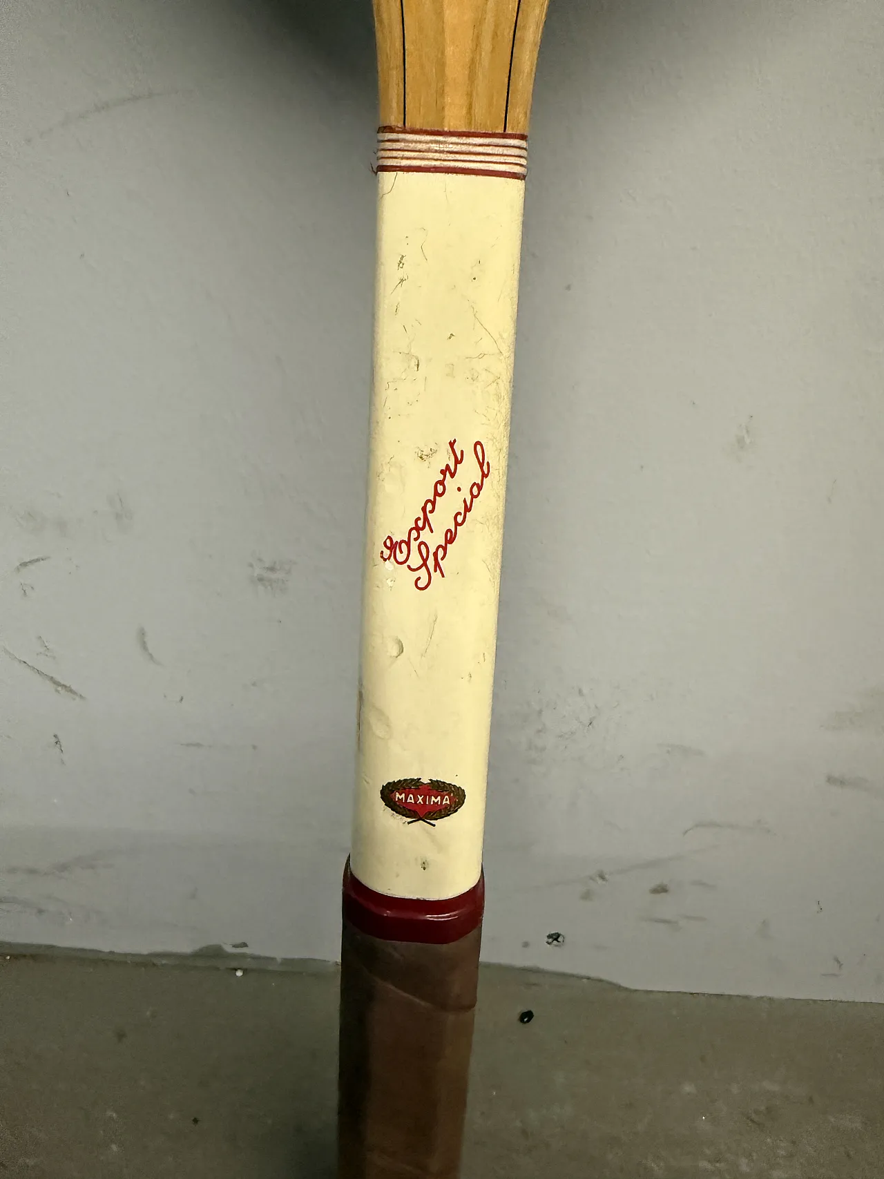 Pair of Maxima Alba tennis rackets, 60s 7