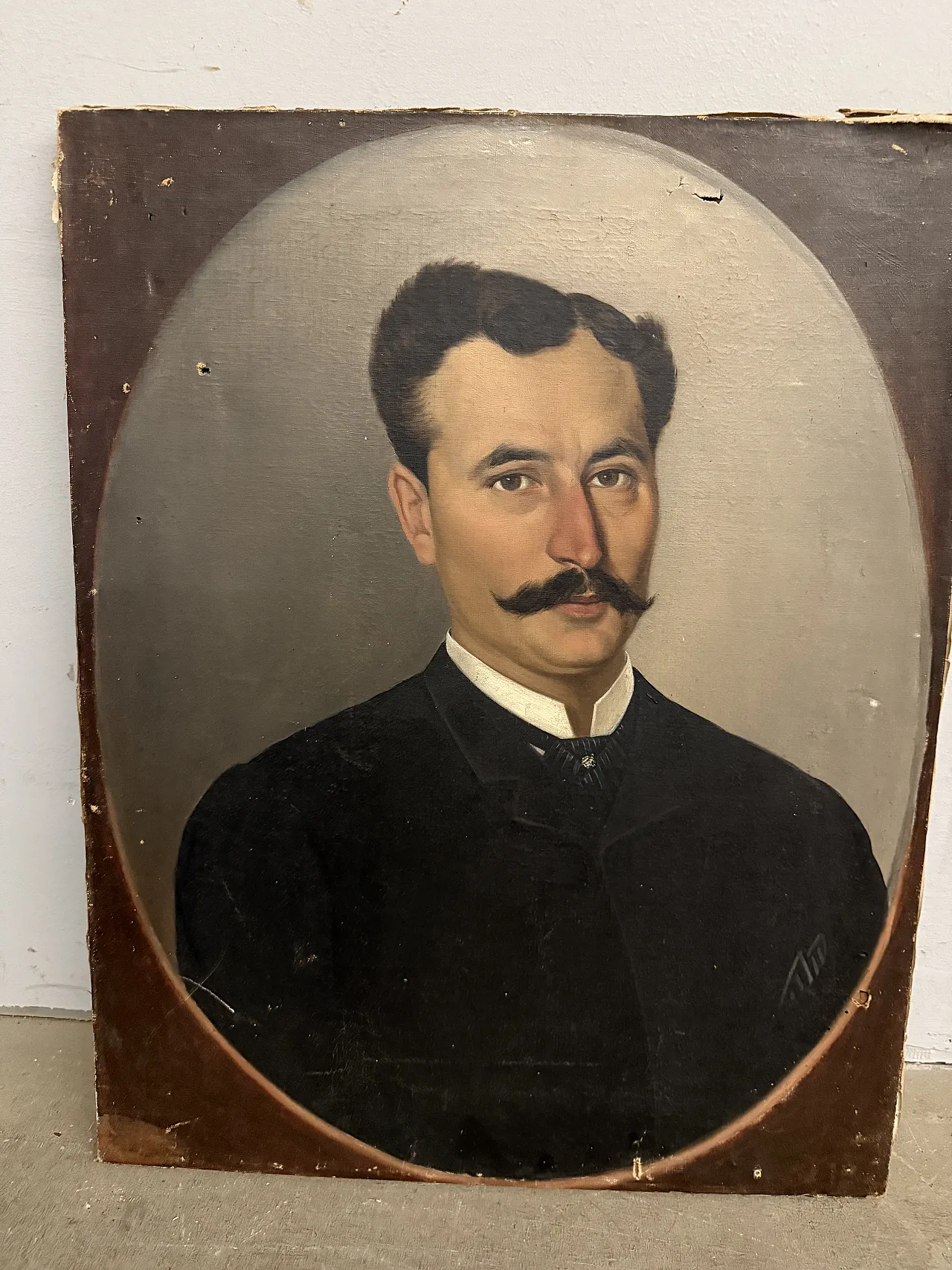 Oil painting on canvas depicting a nobleman, Naples, 19th century 1