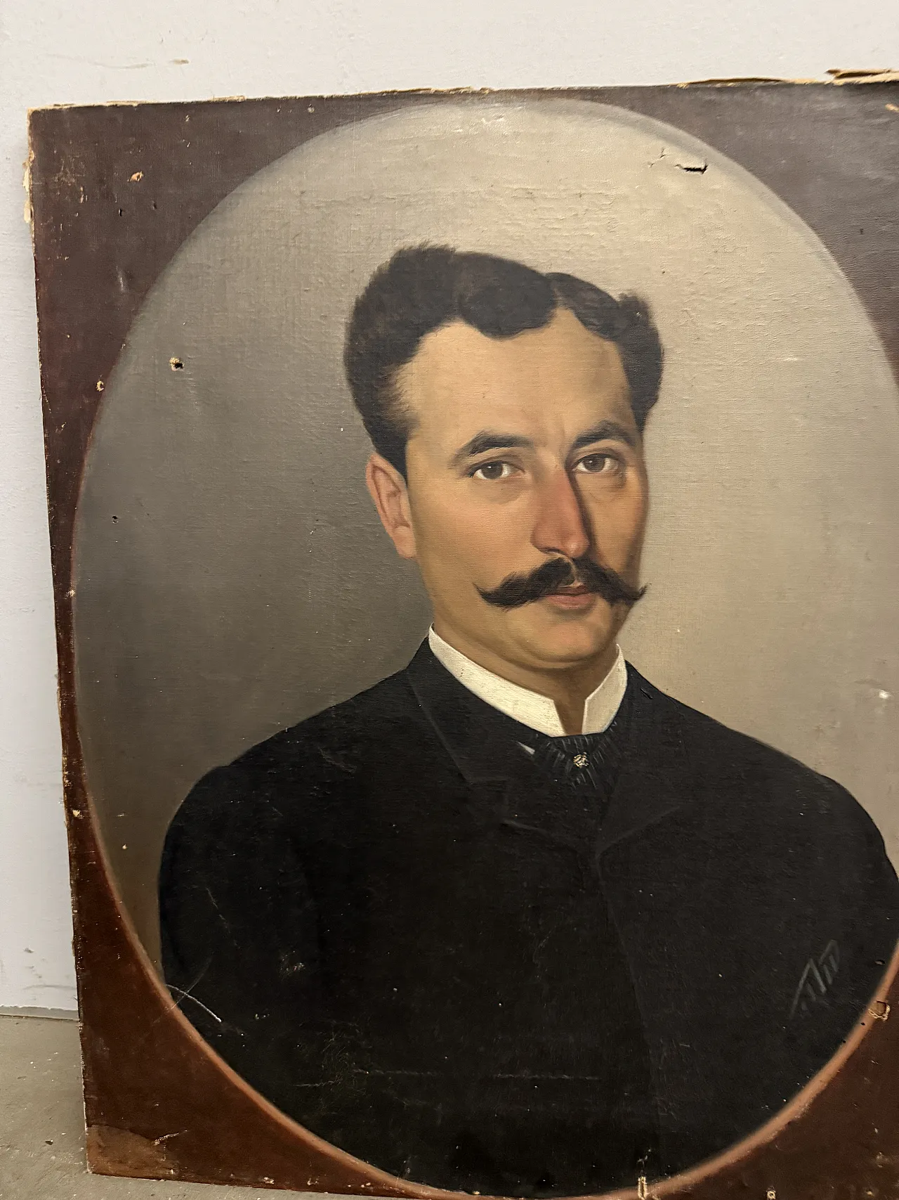 Oil painting on canvas depicting a nobleman, Naples, 19th century 3