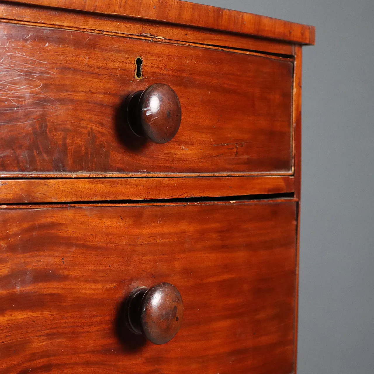 Cassettone in mogano con filettature in acero ed ebano, '800 3
