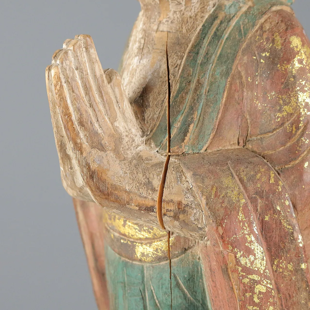 Scultura di Buddha in legno scolpito, '900 5