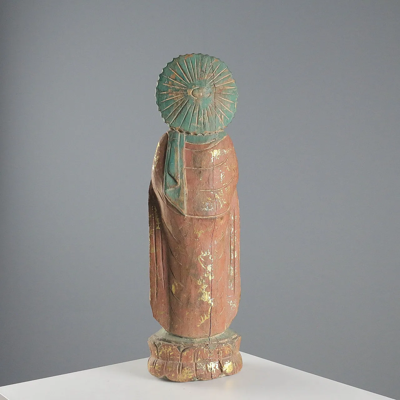 Scultura di Buddha in legno scolpito, '900 7
