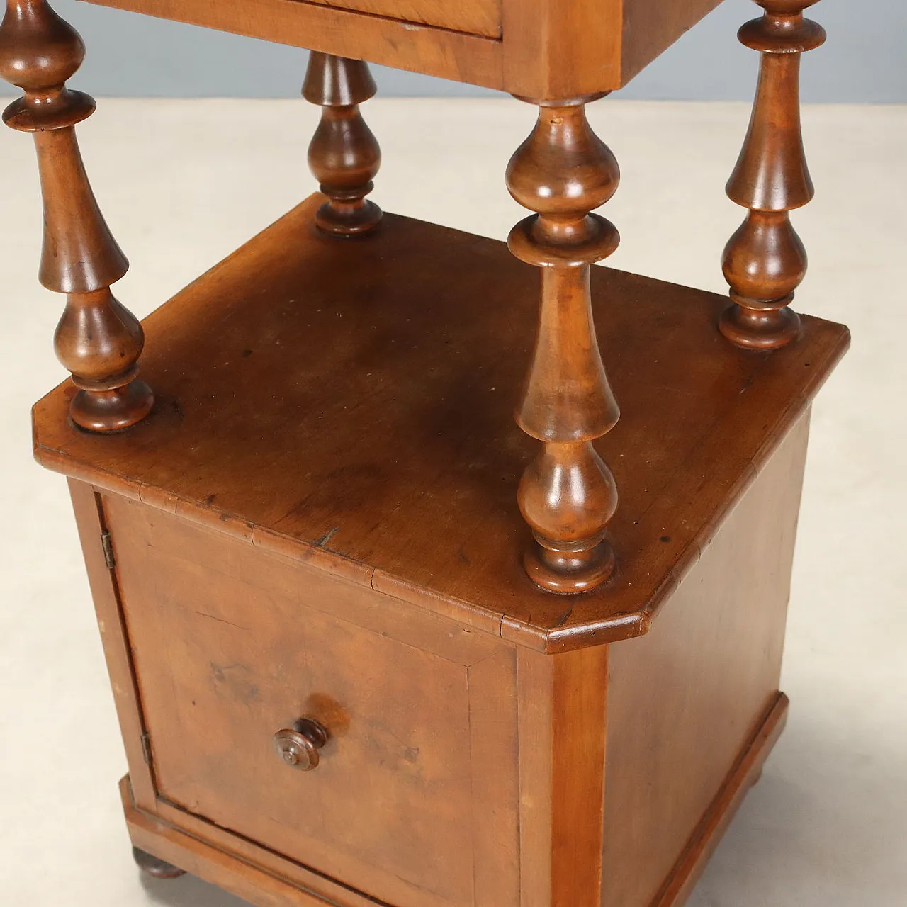 Louis Philippe bedside table in walnut, late 19th century 6