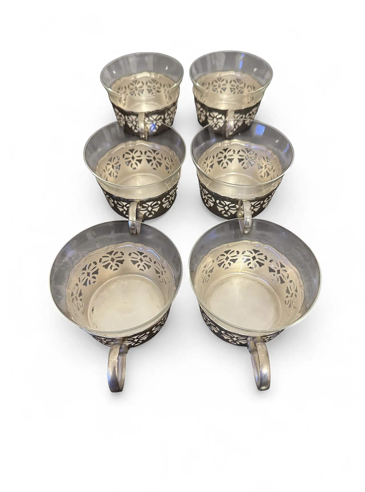 6 silverplated cups by BMF, 1960s 1