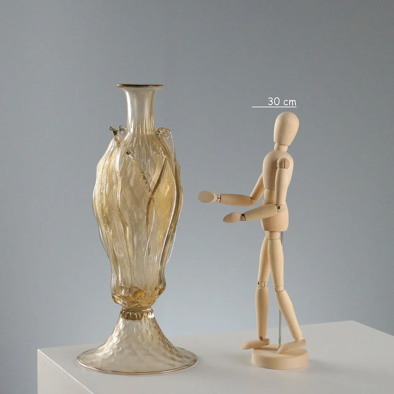 Murano glass vase with gold leaf inclusions, 20th century 2