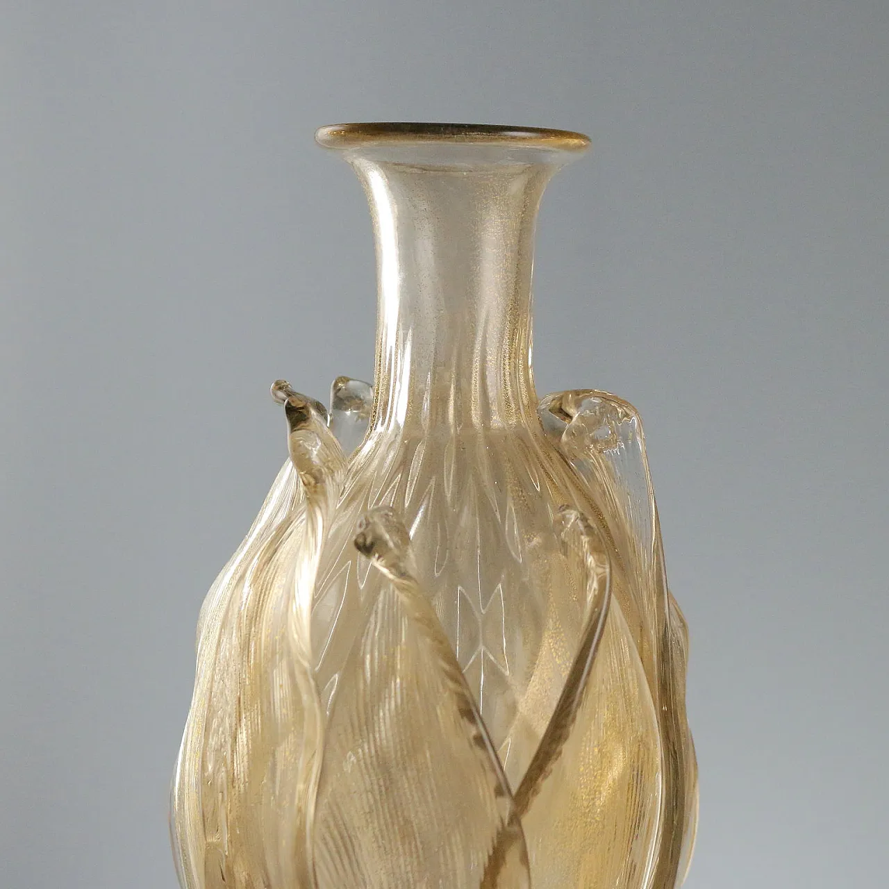 Murano glass vase with gold leaf inclusions, 20th century 3
