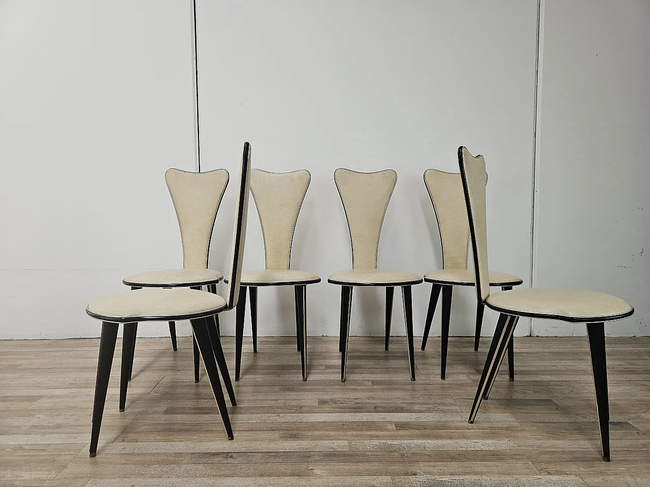 6 dining chairs by Umberto Mascagni, 50s 2