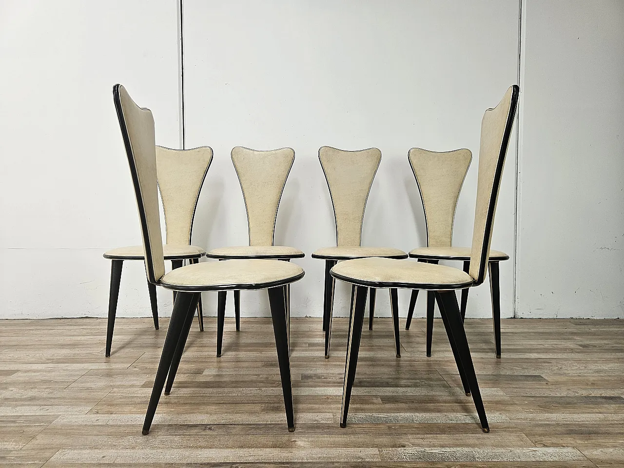 6 dining chairs by Umberto Mascagni, 50s 4