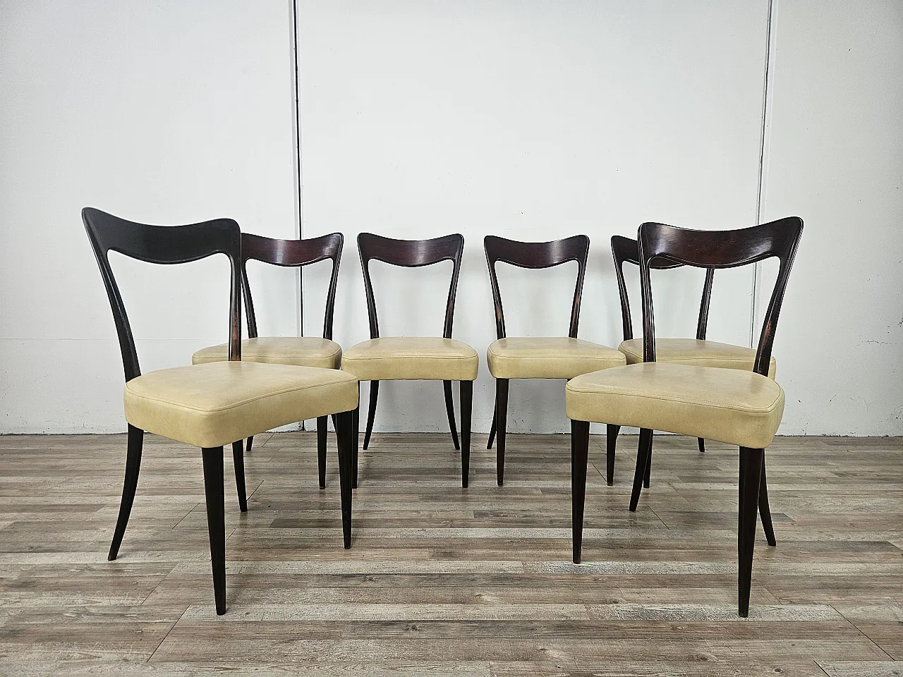 6 Art Deco chairs attr. to Carlo Rava, 1950s 1