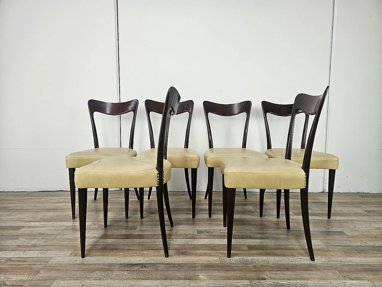 6 Art Deco chairs attr. to Carlo Rava, 1950s 2