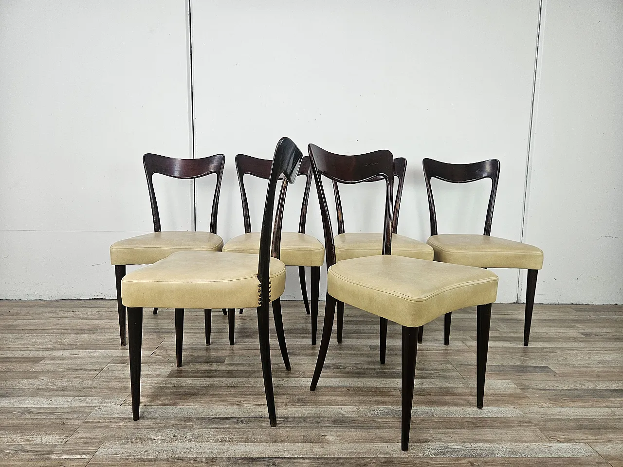 6 Art Deco chairs attr. to Carlo Rava, 1950s 5
