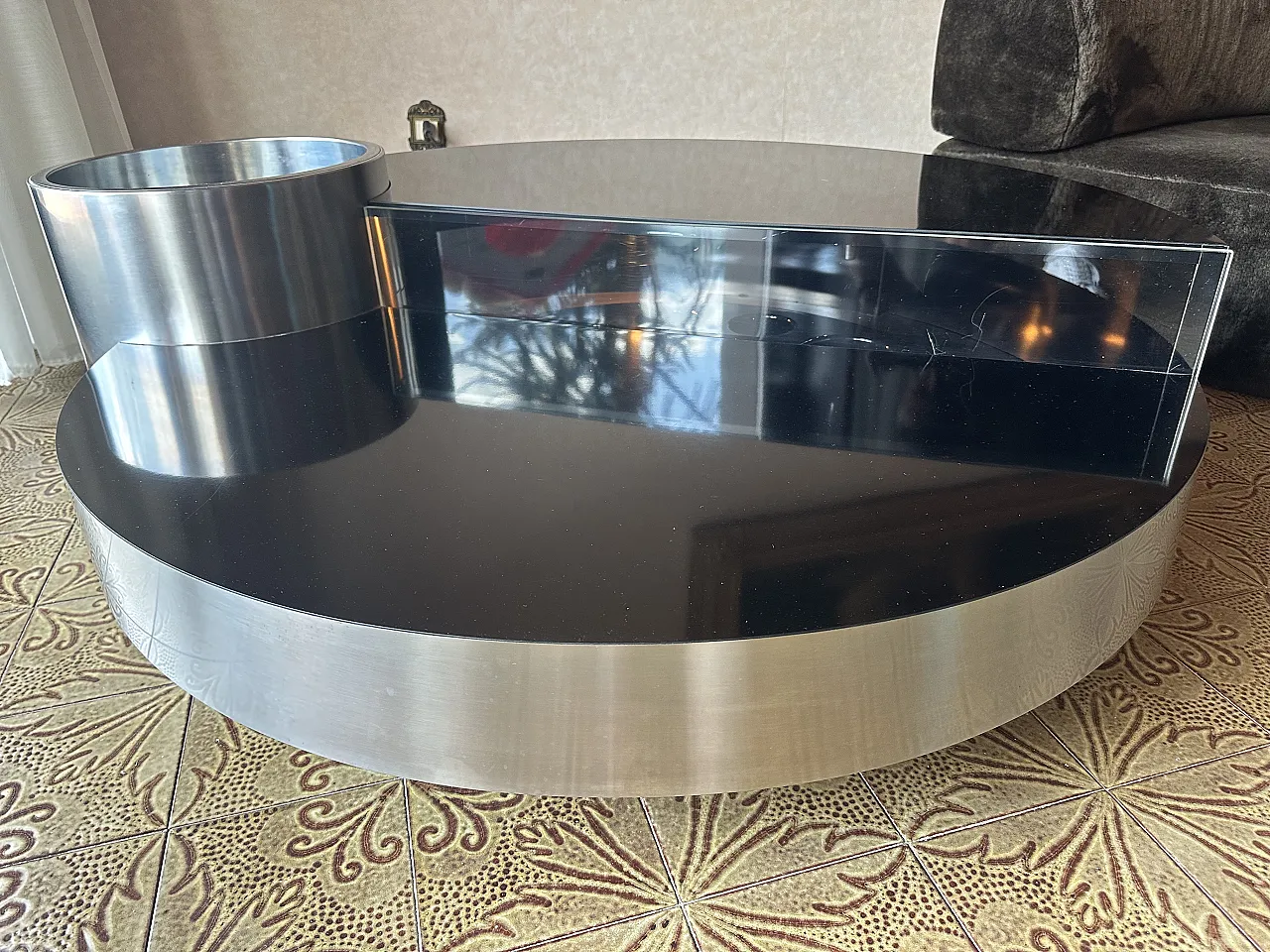 Circular coffee table bar by Massimo Papiri for Mario Sabot, 1970s 3