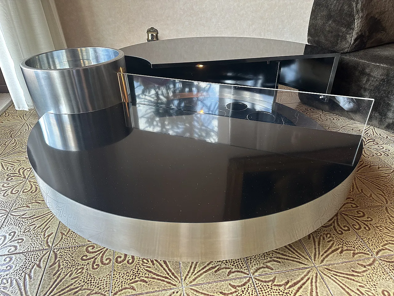 Circular coffee table bar by Massimo Papiri for Mario Sabot, 1970s 4