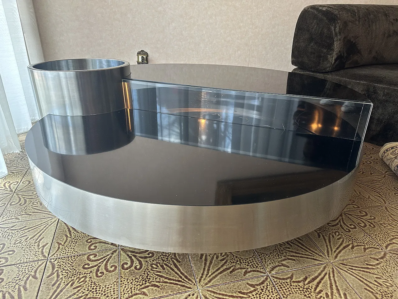 Circular coffee table bar by Massimo Papiri for Mario Sabot, 1970s 7