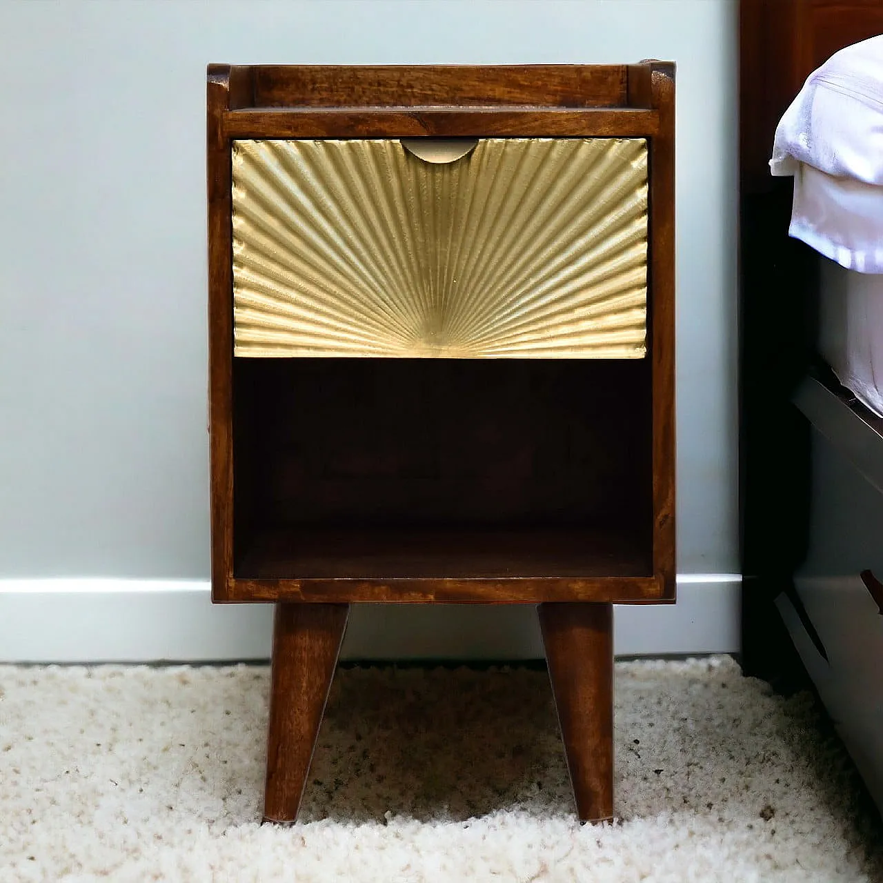 Hotel Chique Mini Manila Gold 1 drawer bedside, 2000s 10