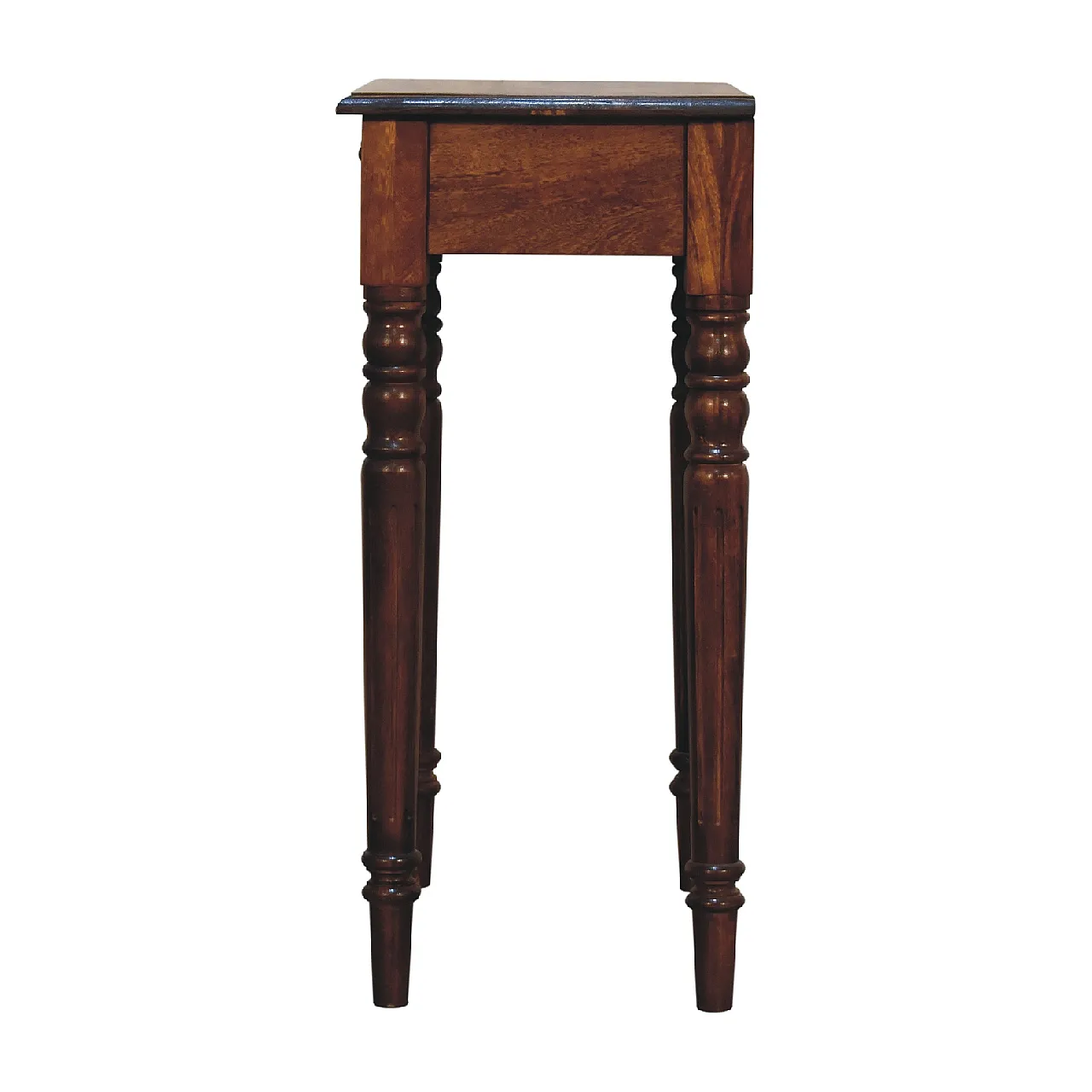 Chestnut turned leg writing desk in mangowood, 2000s 9