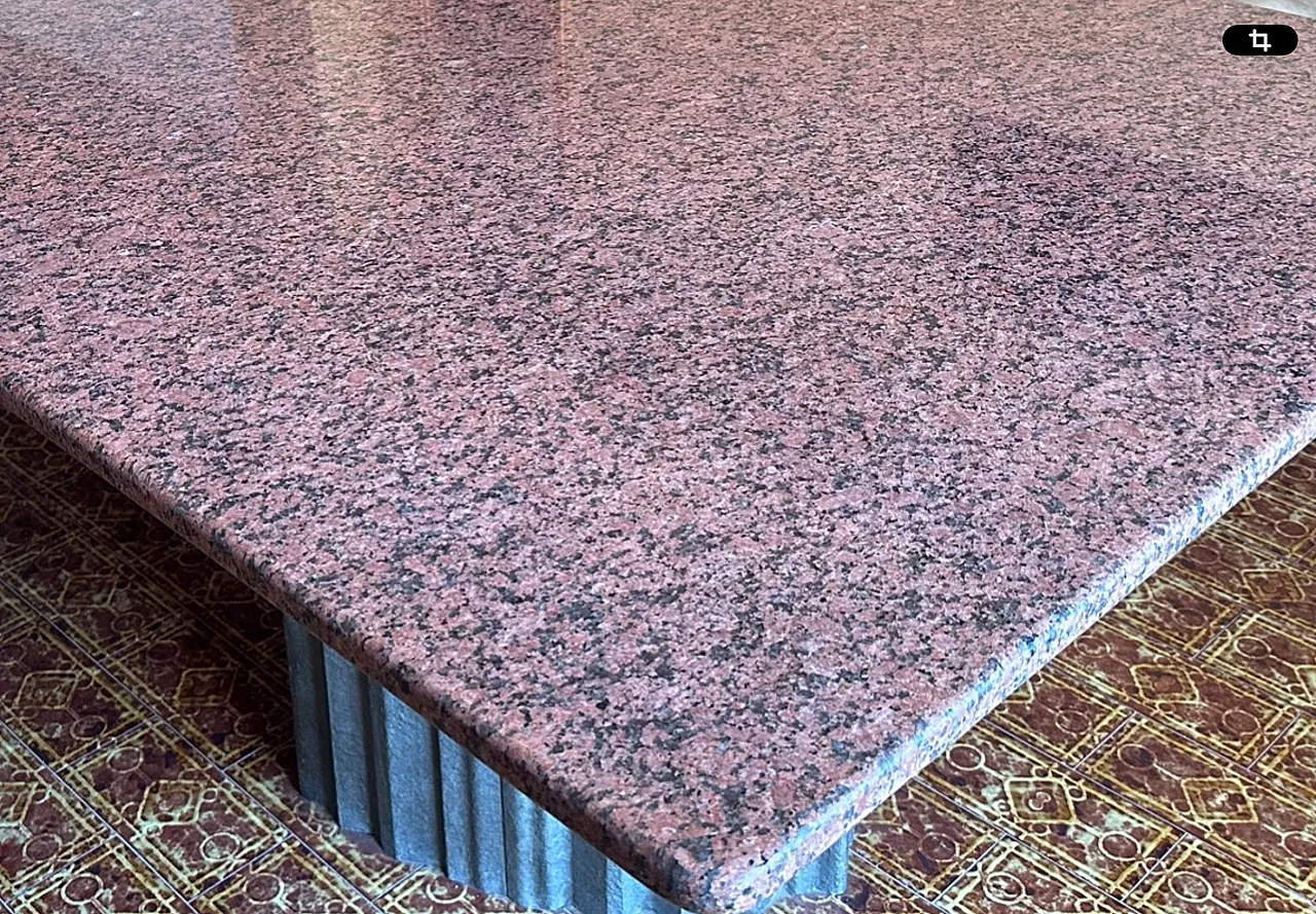 Large Brutalist pink marble dining table by Max Papiri, 1970s 9