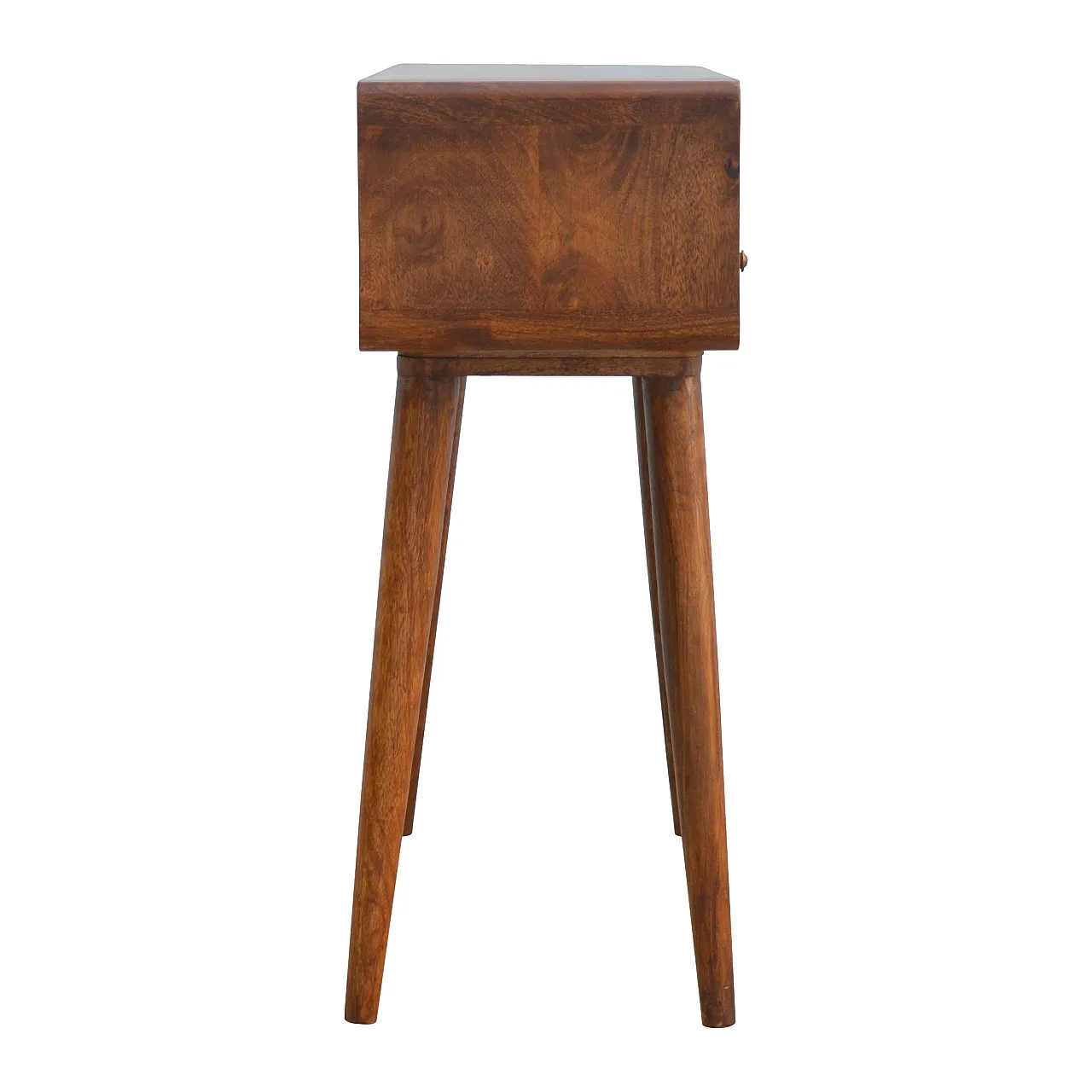 Curved chestnut console table made from solid mangowood, 2000s 9