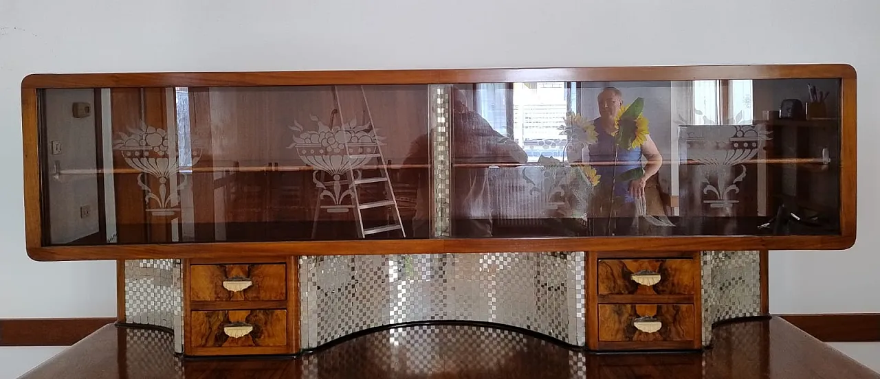 Credenza mobile bar art decò in radica, anni '30 4