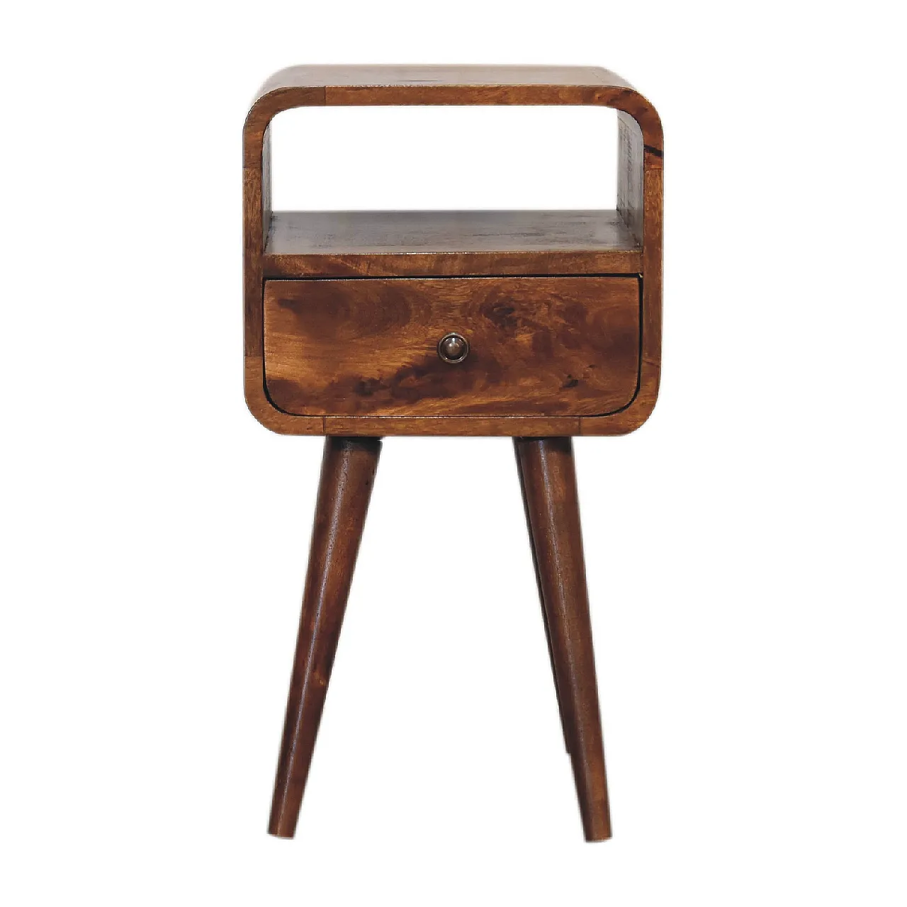 Mini chestnut curve open bedside, 2000s 2