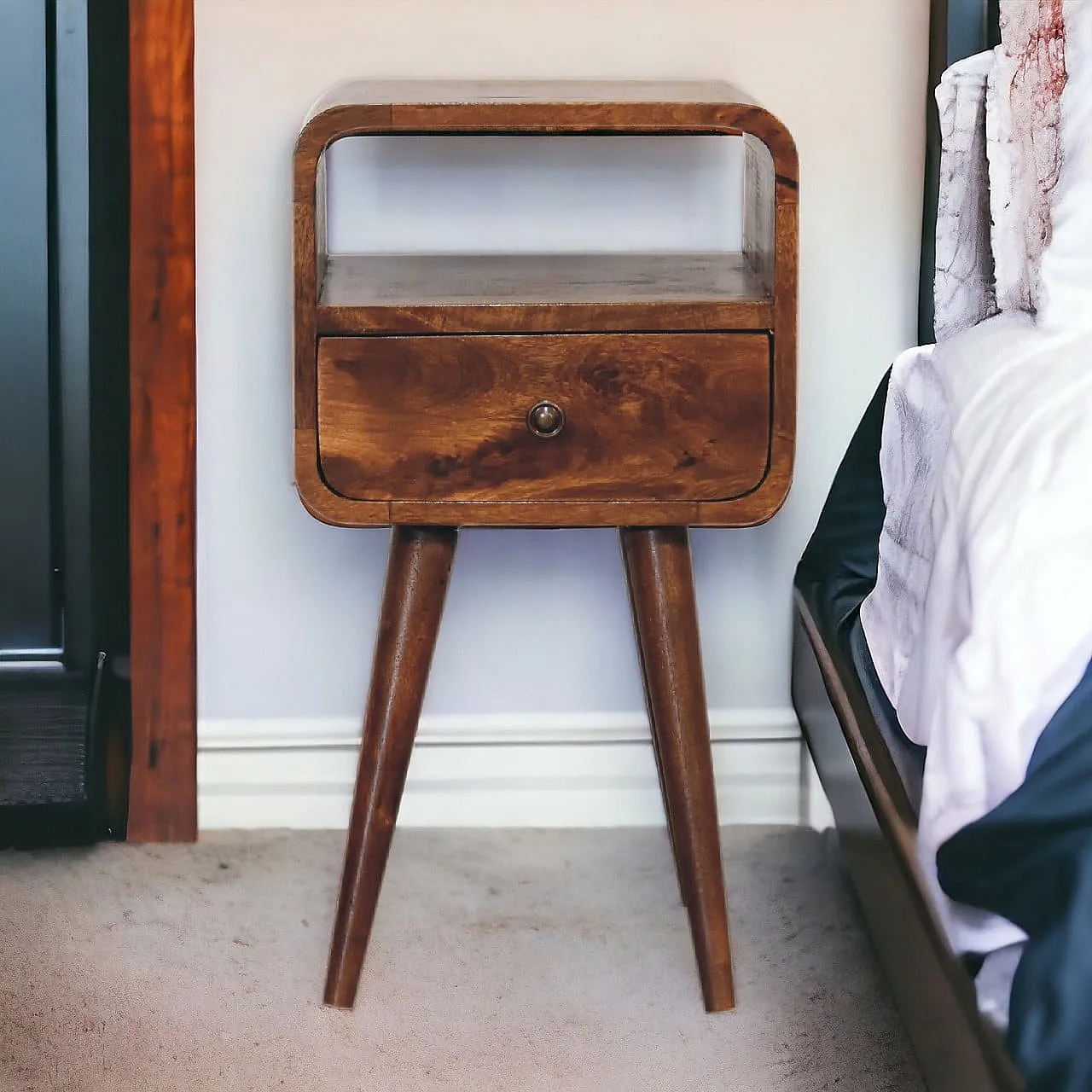 Mini chestnut curve open bedside, 2000s 11