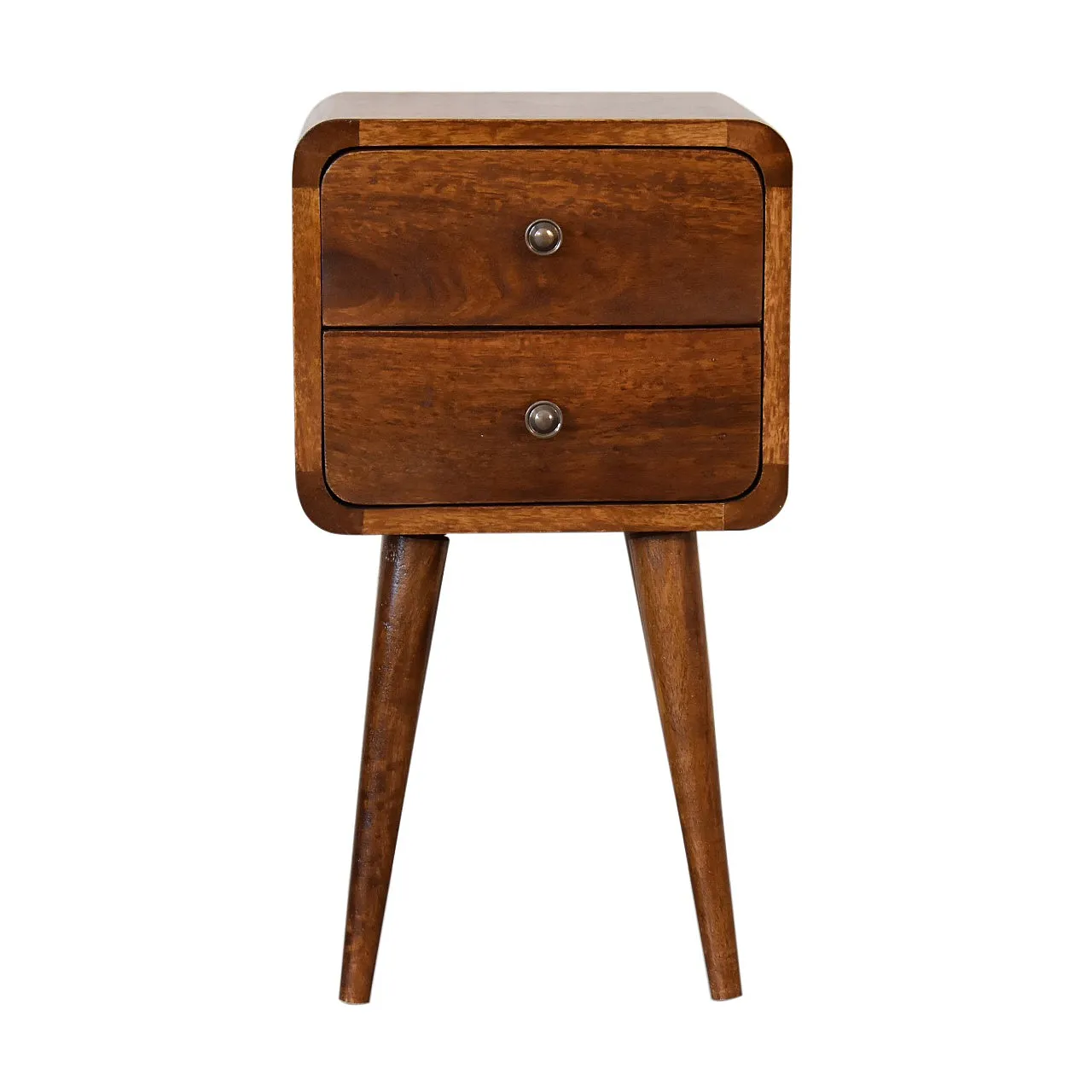 Mini chestnut curved bedside, 2000s 2