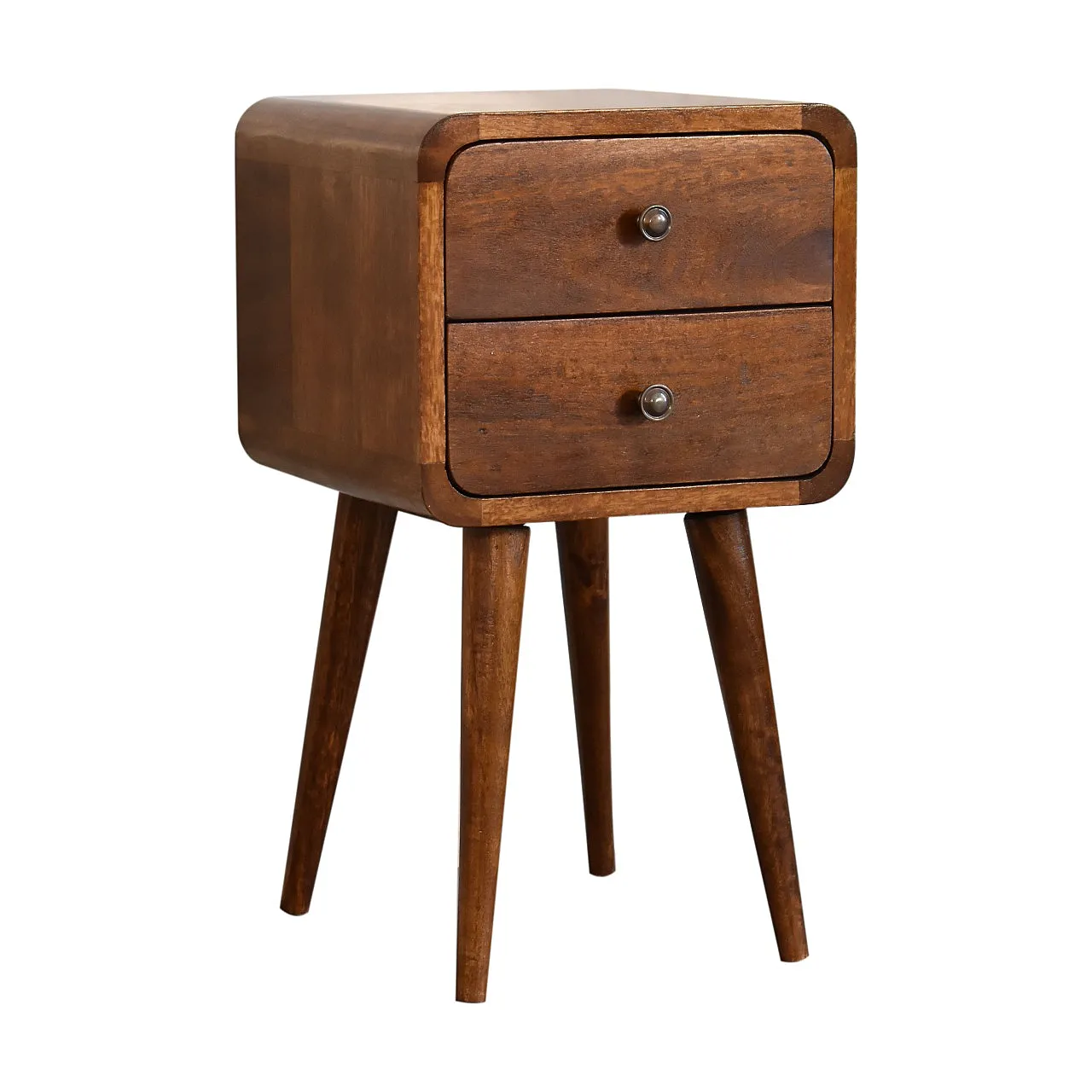 Mini chestnut curved bedside, 2000s 4