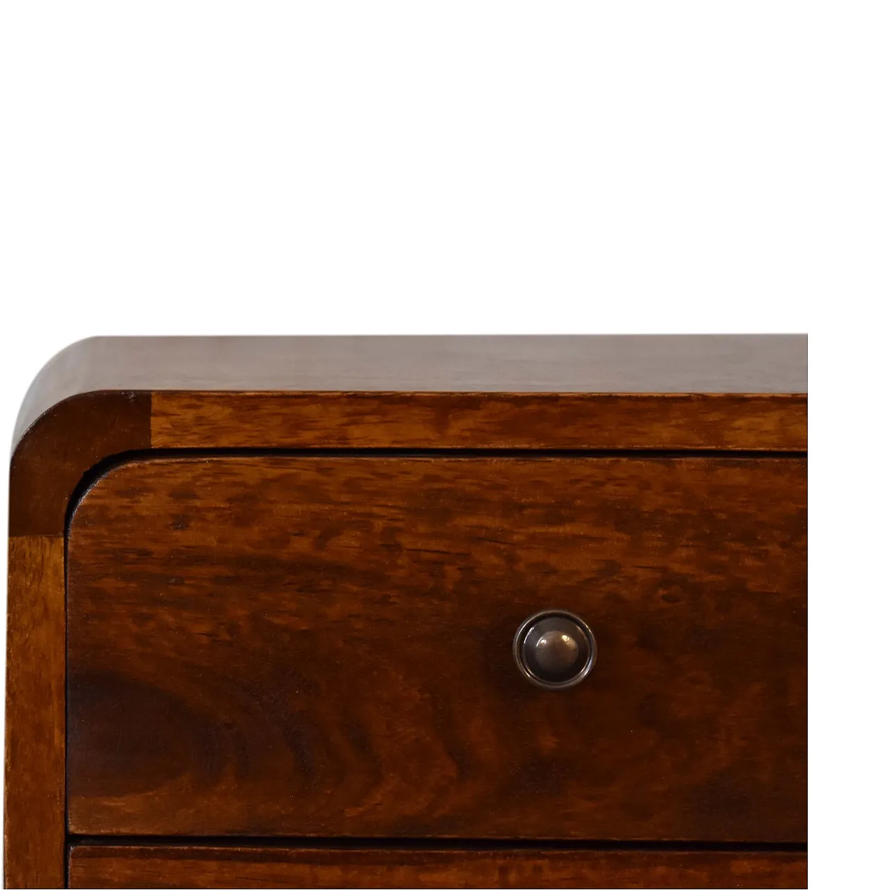 Mini chestnut curved bedside, 2000s 5