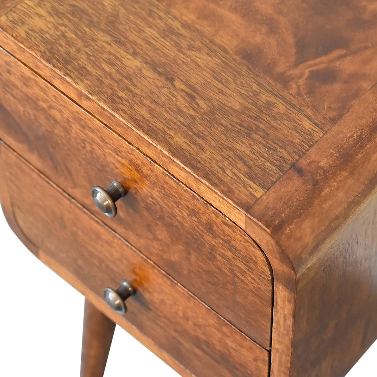 Mini chestnut curved bedside, 2000s 6