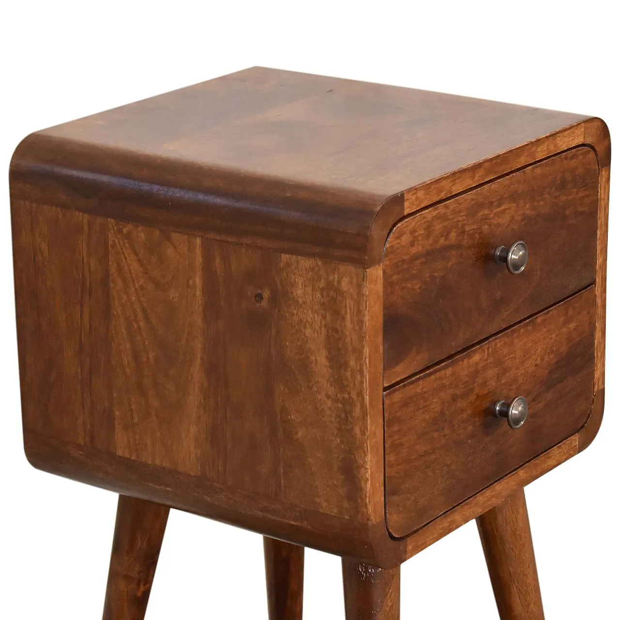 Mini chestnut curved bedside, 2000s 7