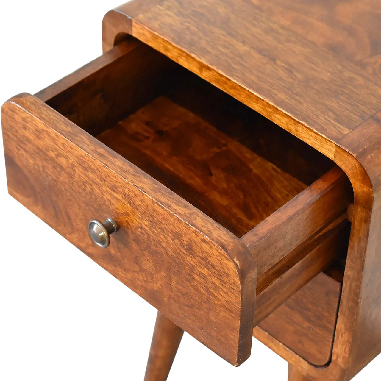 Mini chestnut curved bedside, 2000s 8
