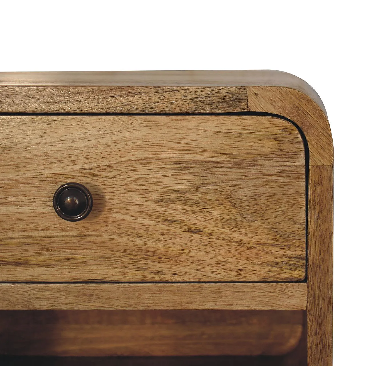 Mini oak-ish floating open bedside, 2000s 5