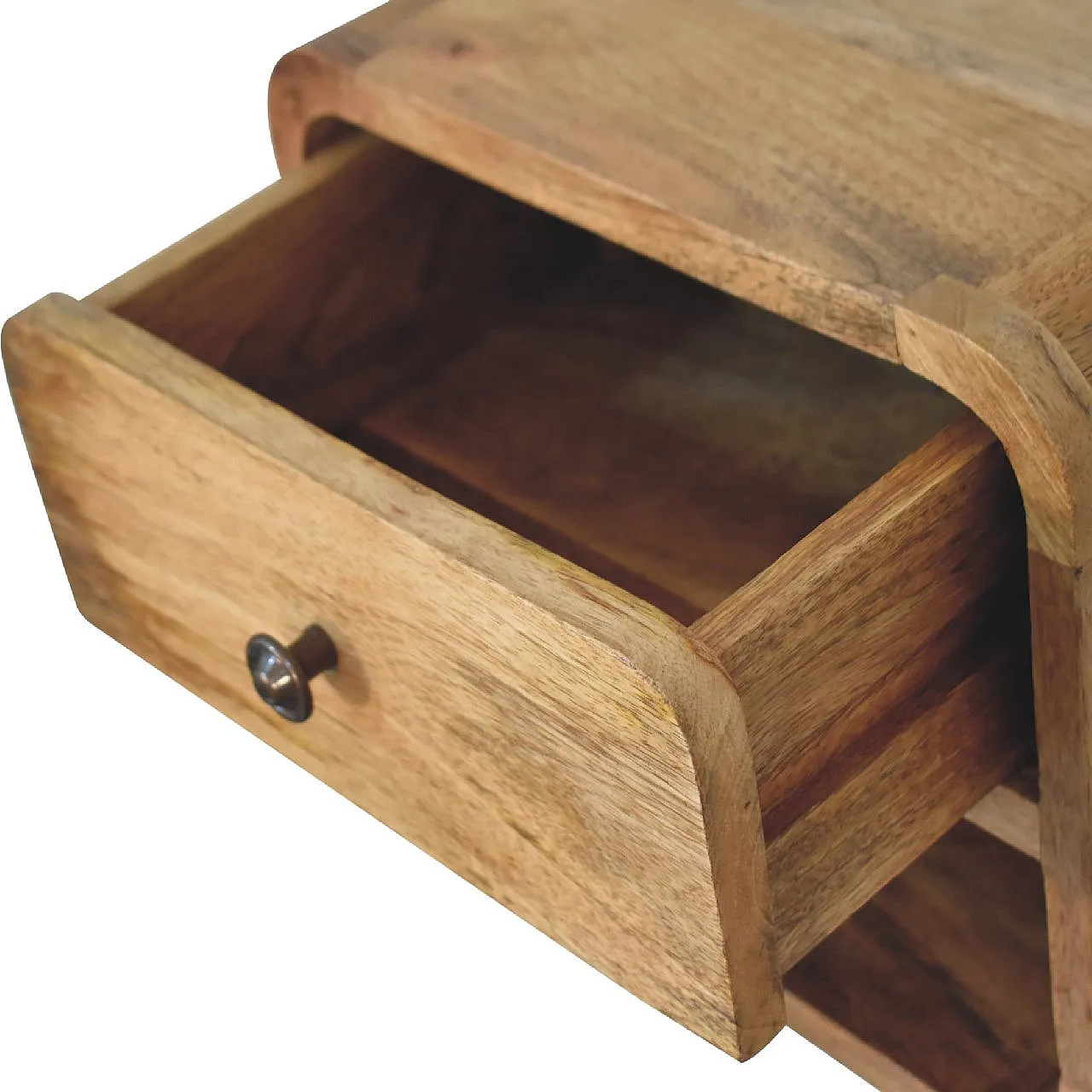 Mini oak-ish floating open bedside, 2000s 7