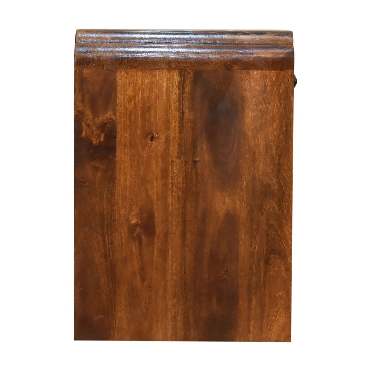 Solid mangowood Newton bedside with a chestnut finish, 2000s 8