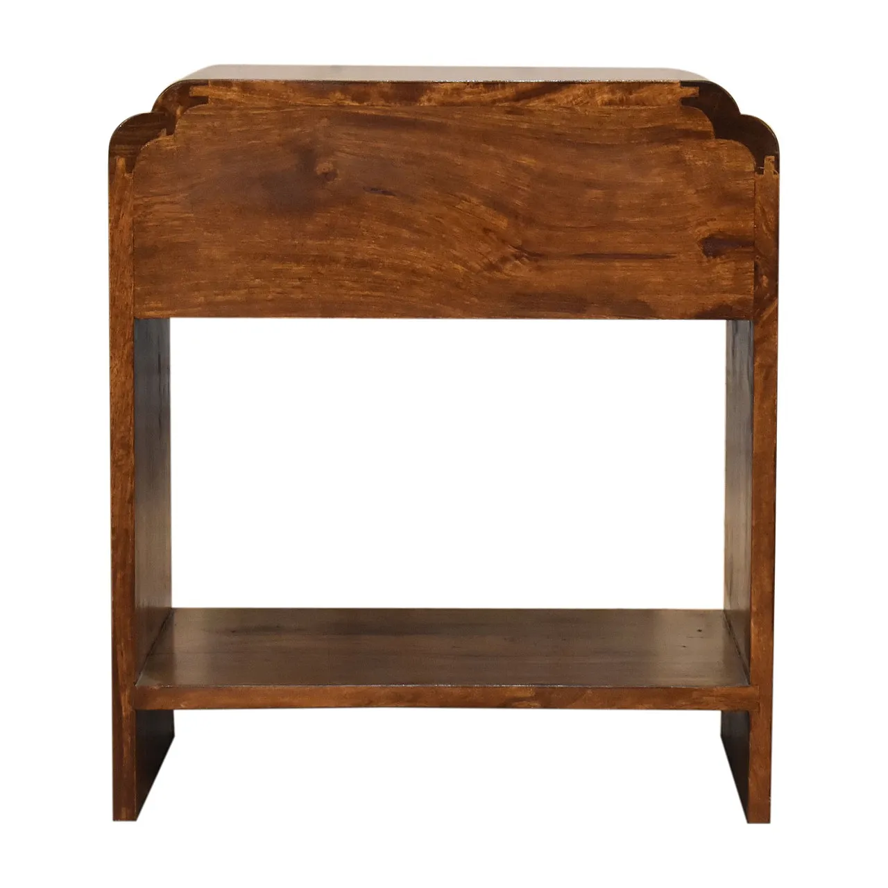 Solid mangowood Newton bedside with a chestnut finish, 2000s 9