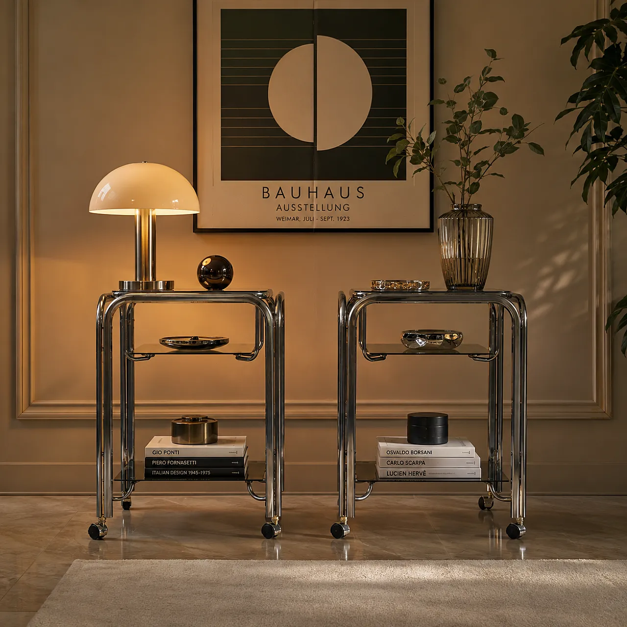 Pair of twin trolleys, 70s 11
