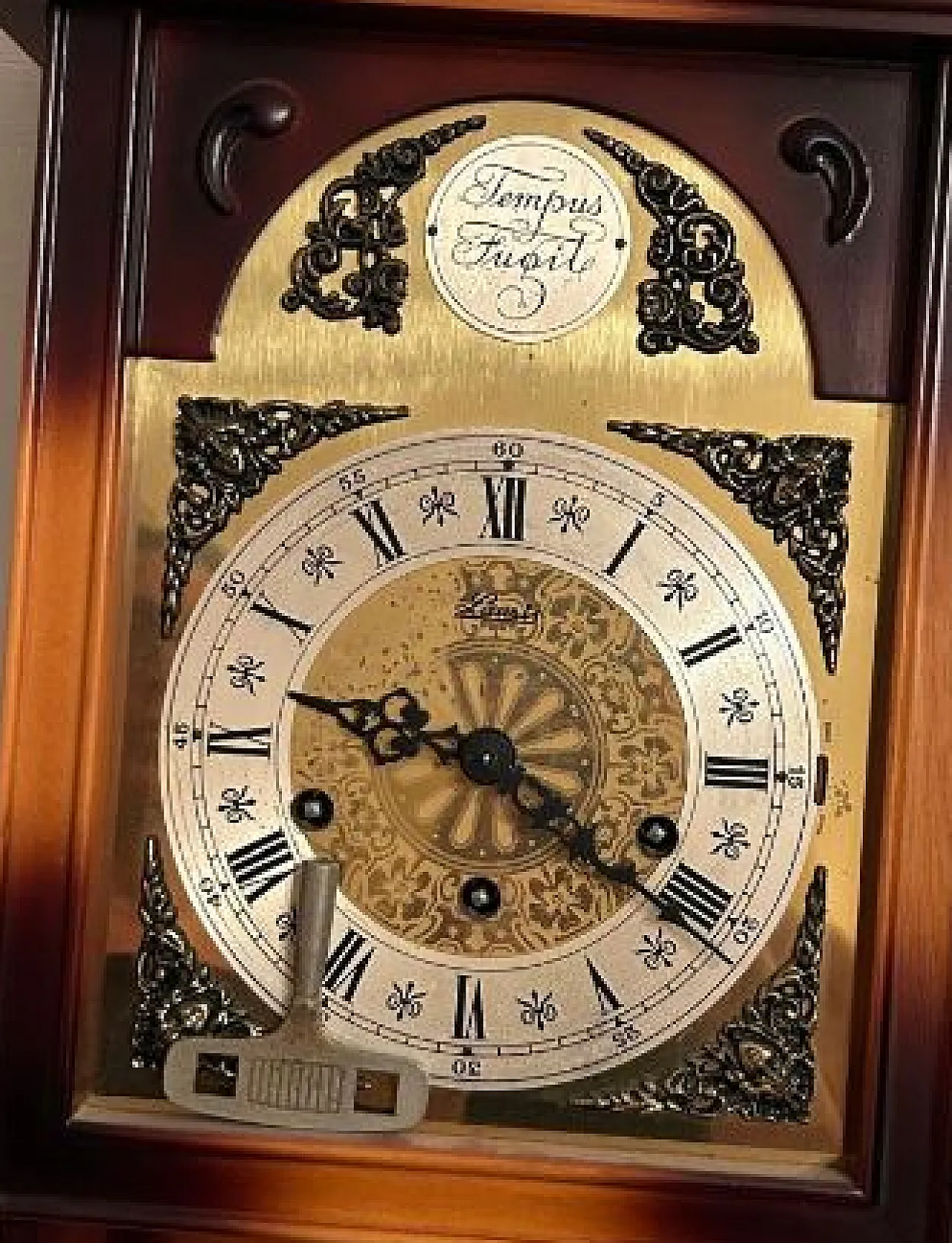 Wall Pendulum clock in wood, 1970s 3