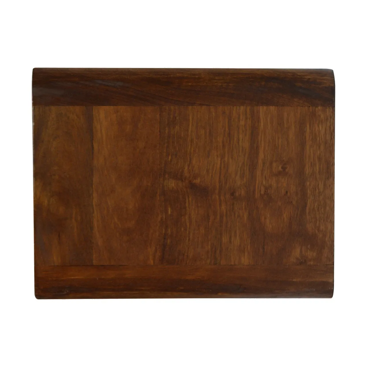 Floating curved chestnut bedside in solid mangowood, 2000s 9