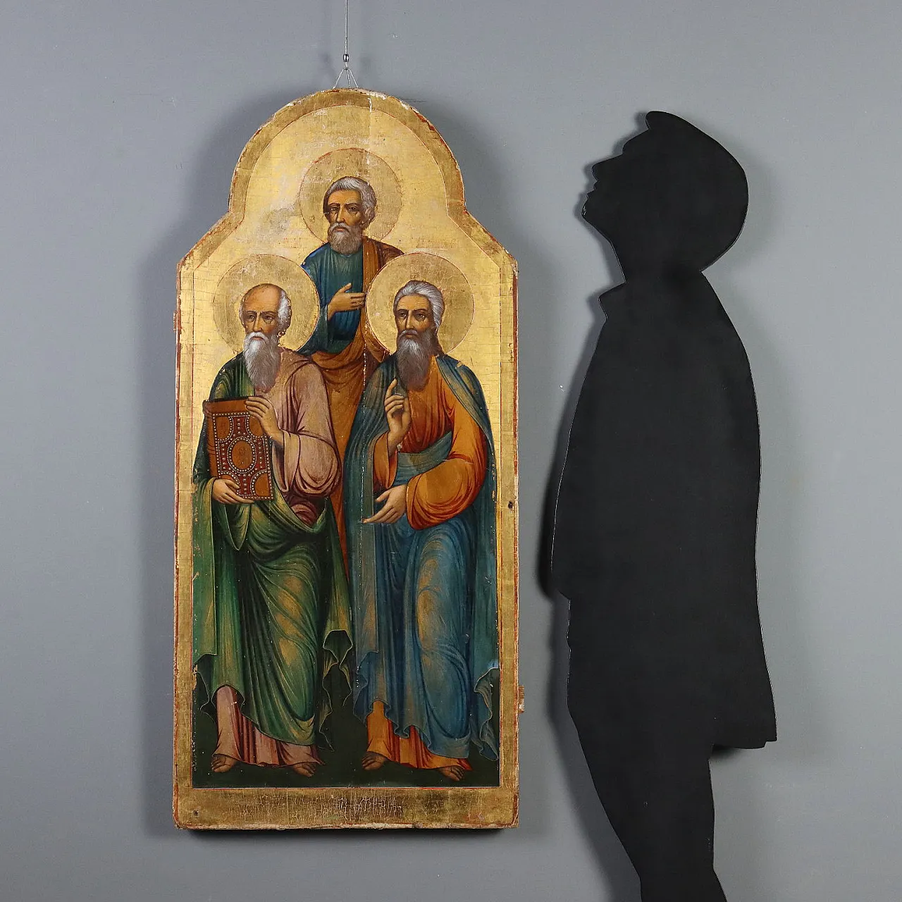Russian icon with Three Saints, 19th century 2
