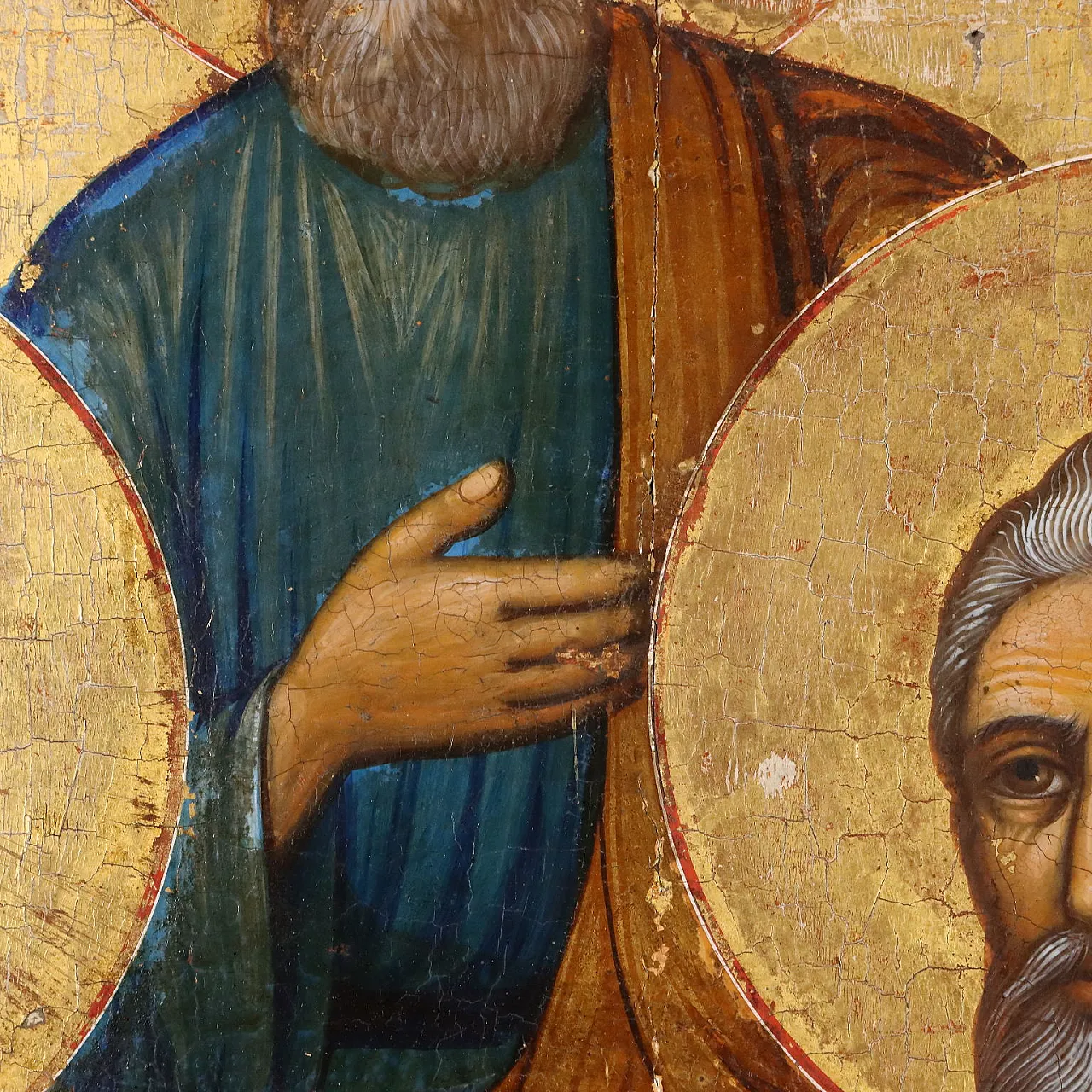 Russian icon with Three Saints, 19th century 4