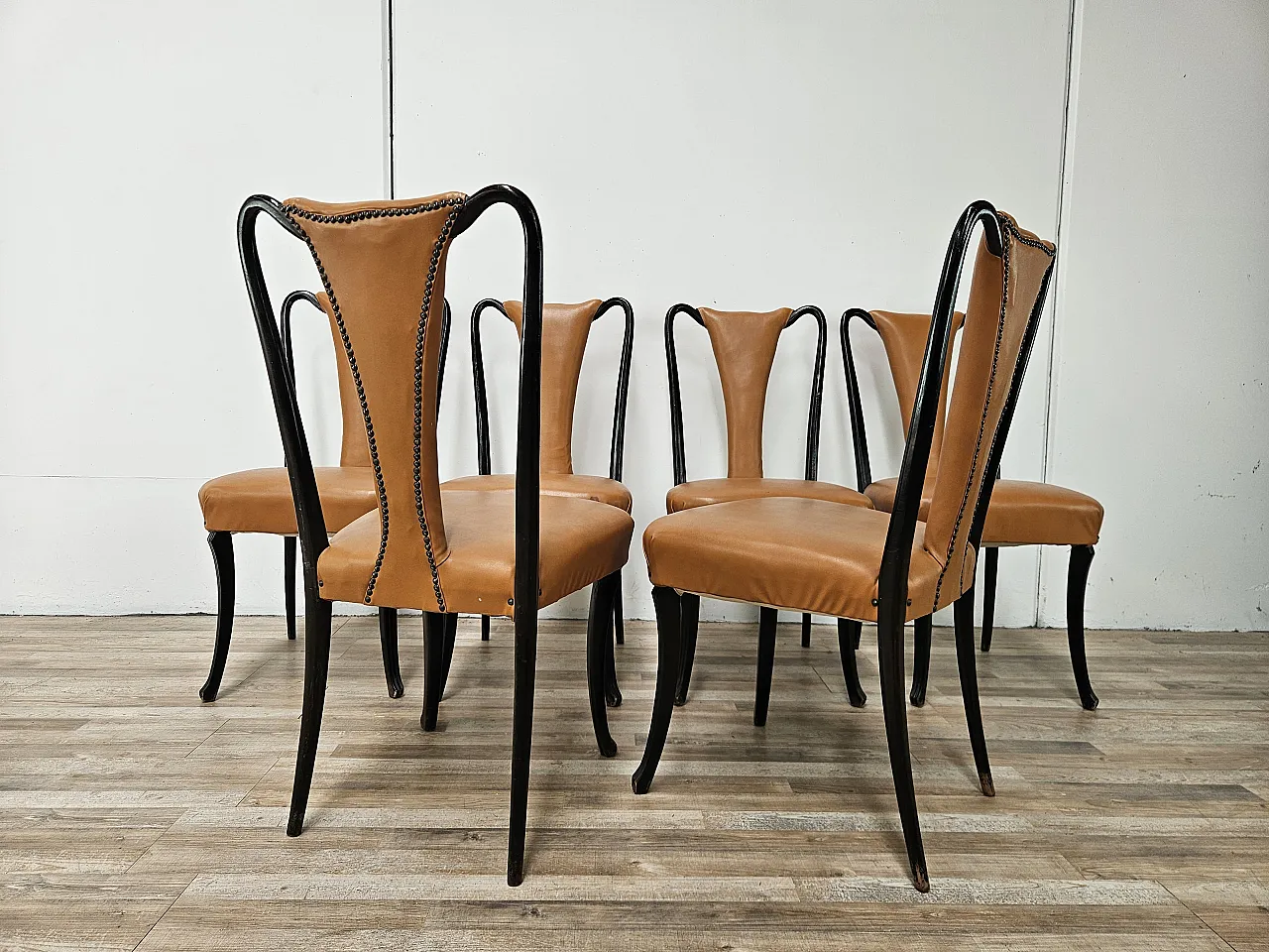 6 dining chairs by Vittorio Dassi, 1950s 2