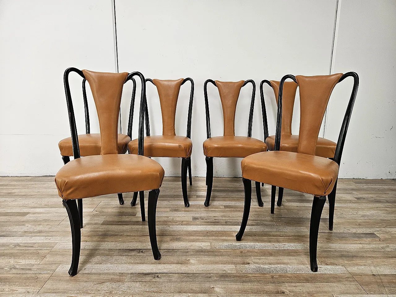 6 dining chairs by Vittorio Dassi, 1950s 3