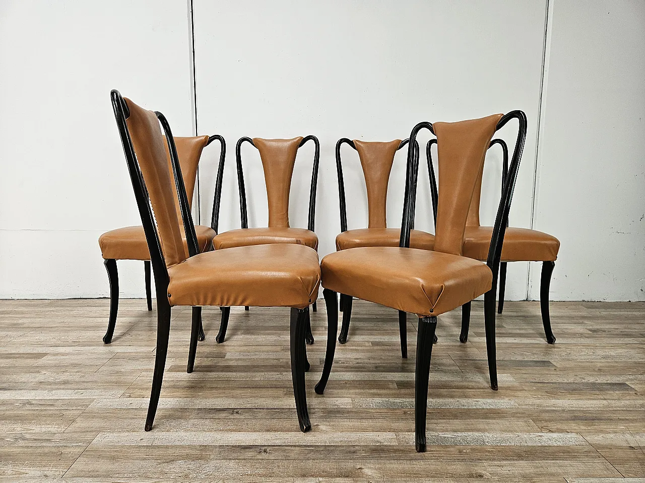 6 dining chairs by Vittorio Dassi, 1950s 4