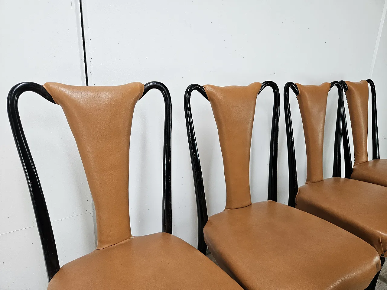 6 dining chairs by Vittorio Dassi, 1950s 5