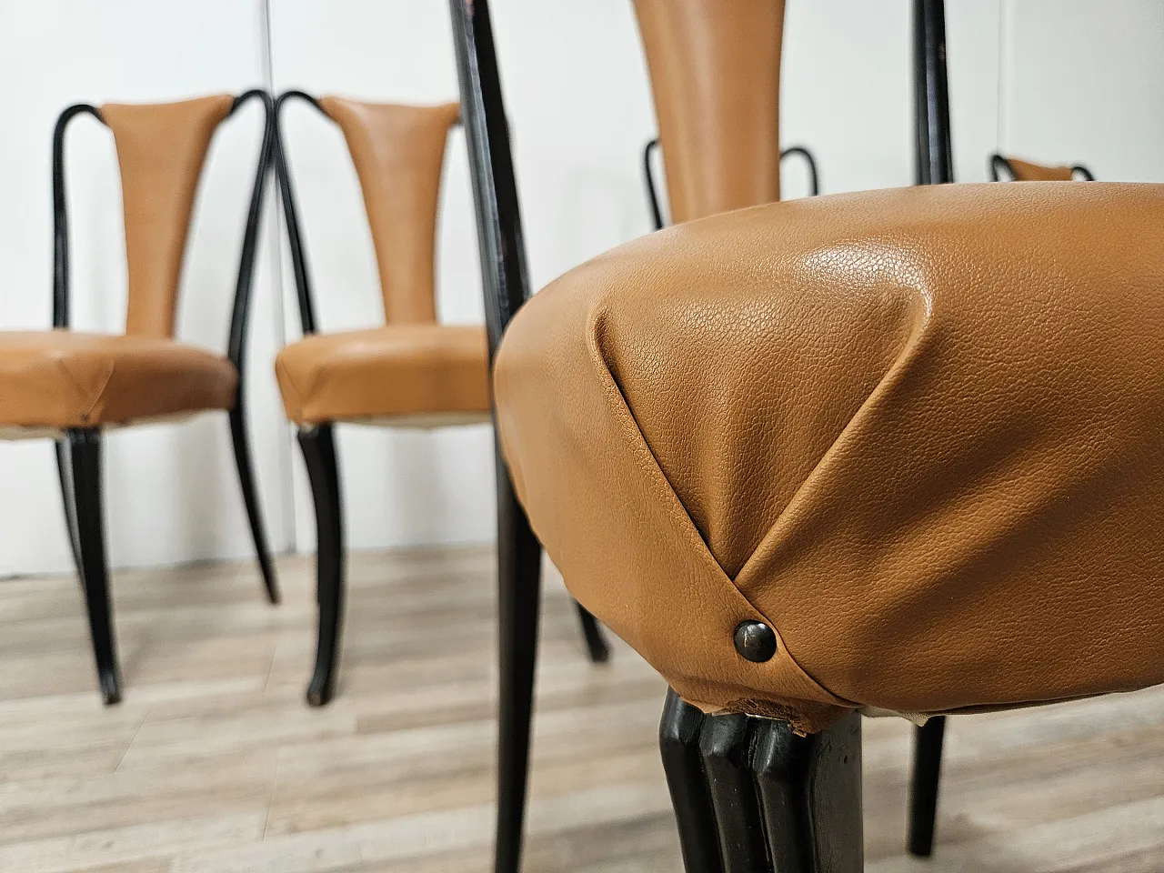 6 dining chairs by Vittorio Dassi, 1950s 10
