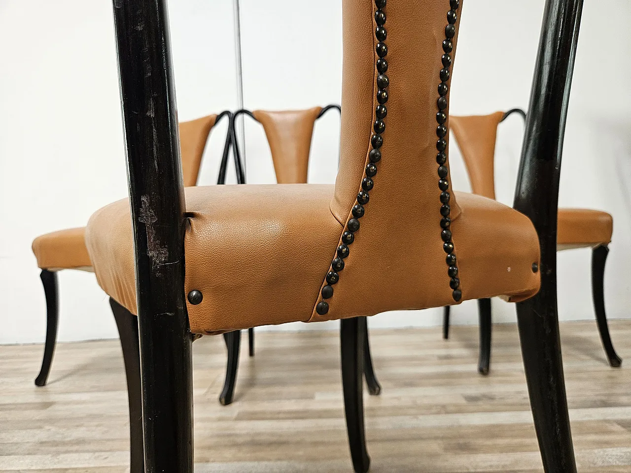 6 dining chairs by Vittorio Dassi, 1950s 13