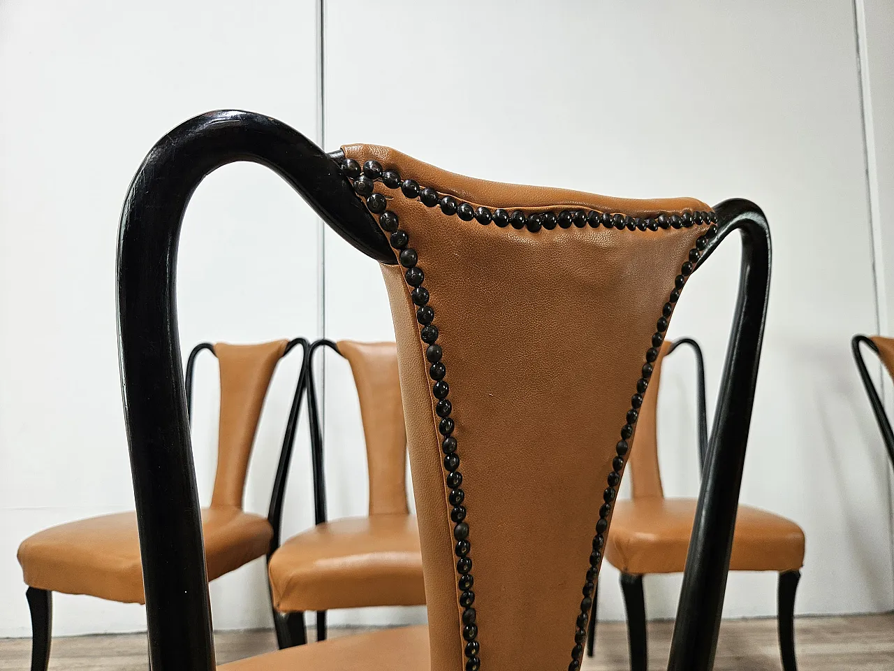 6 dining chairs by Vittorio Dassi, 1950s 14