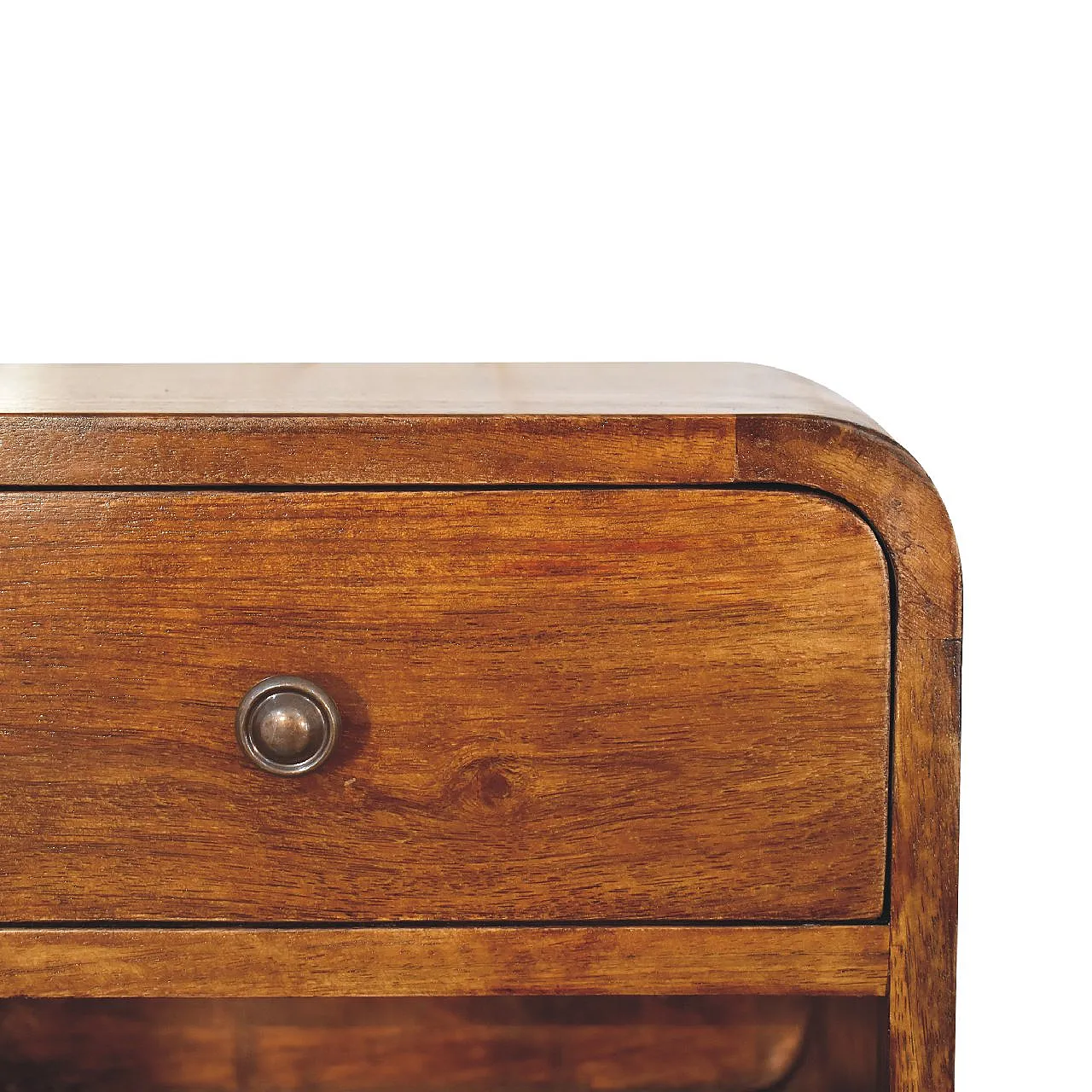 Mini Curve floating bedside table in solid mango wood, 2000s 5