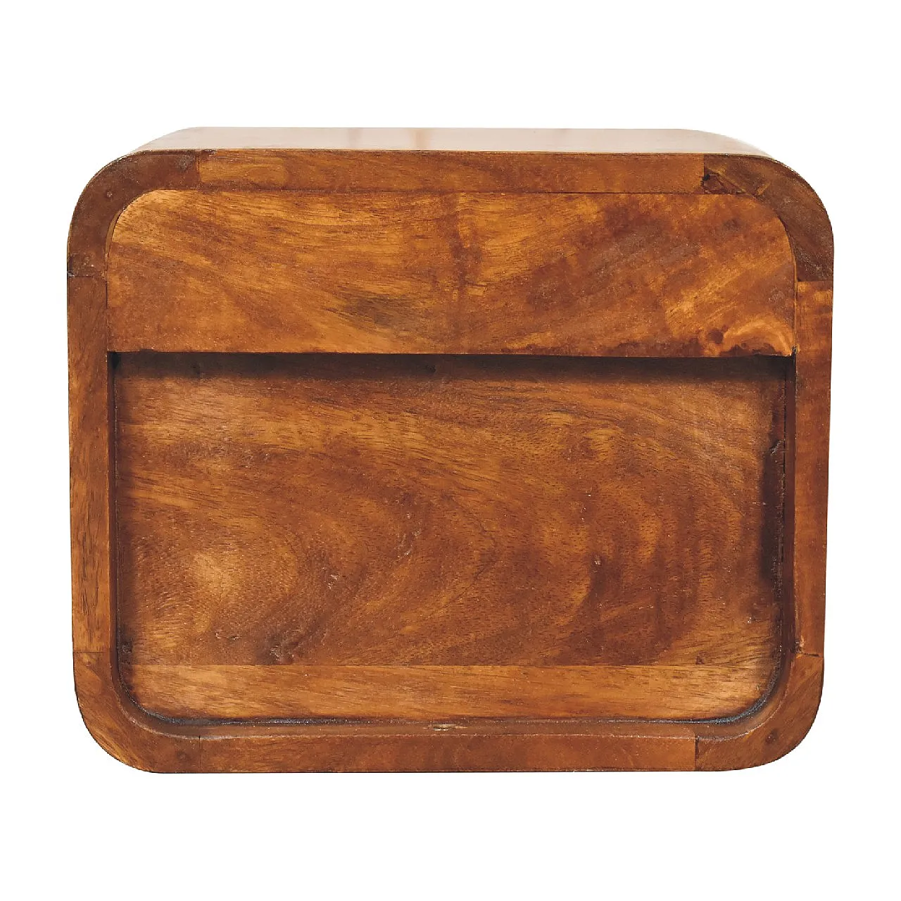 Mini Curve floating bedside table in solid mango wood, 2000s 9