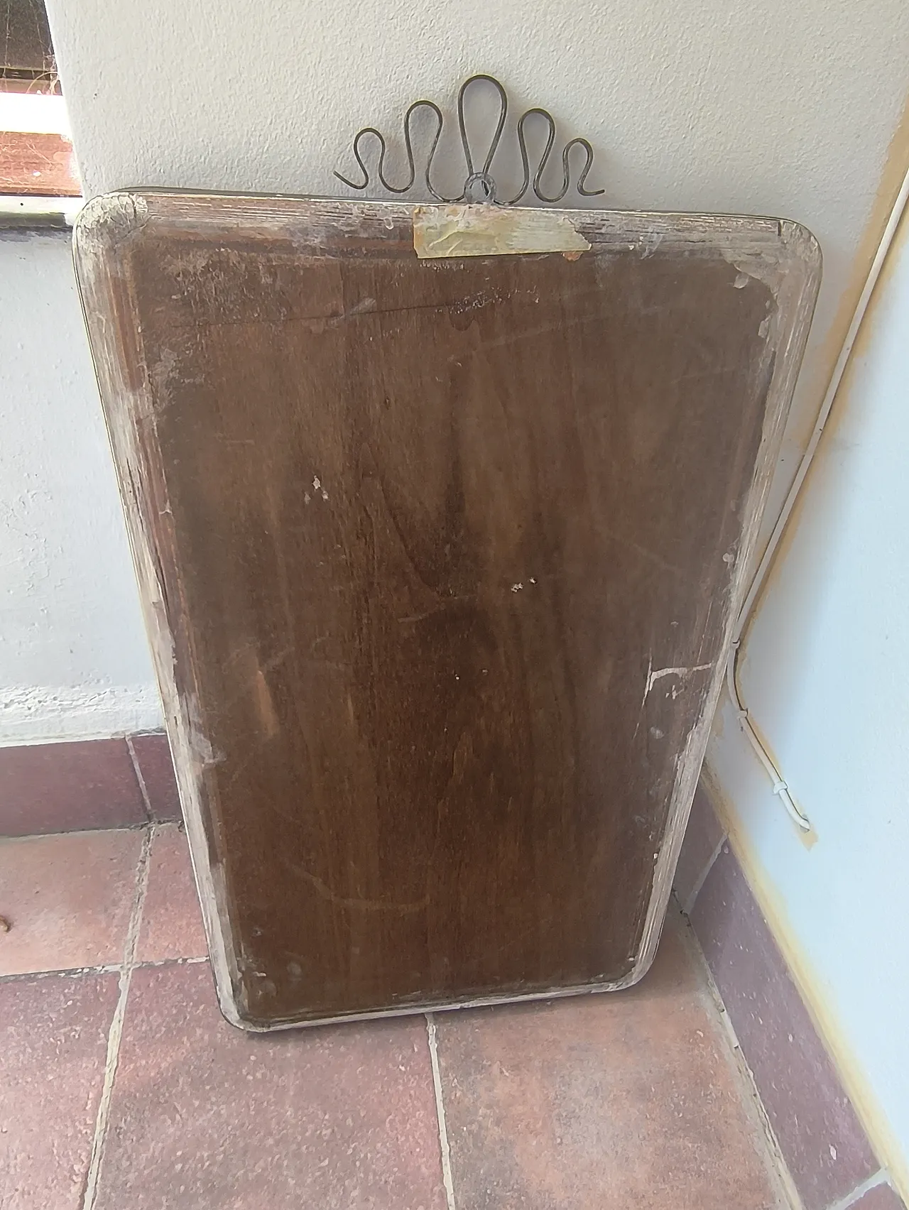 Specchio da parete in stile Gio Ponti con cornice in ottone, anni '40 3